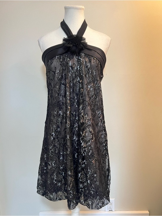 BCBG Dresses & Skirts - BCBG Paris Black Lace Halter Cocktail Dress size 2